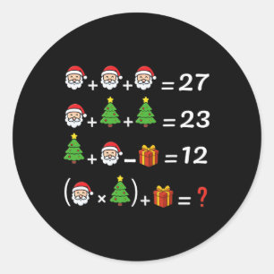 Rolig 67 Meme jul matte lärare Santa sex sju Runt Klistermärke