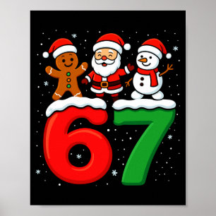 Rolig 67 Meme Jul Sex Sju Tomte Snöman Jul Poster
