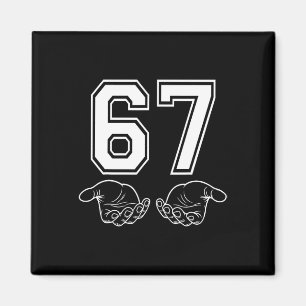 Rolig 67 Meme Kostym Sex Sju Halloween Gen Z Magnet