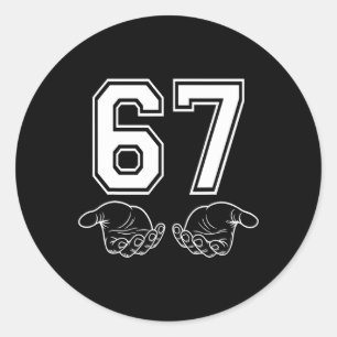 Rolig 67 Meme Kostym Sex Sju Halloween Gen Z Runt Klistermärke