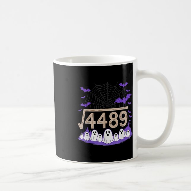 Rolig 67 Meme Matematiklärare 6 7 Halloween Kvadra Kaffemugg (Höger)