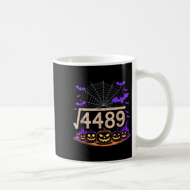 Rolig 67 Meme Matematiklärare 6 7 Halloween Kvadra Kaffemugg (Höger)