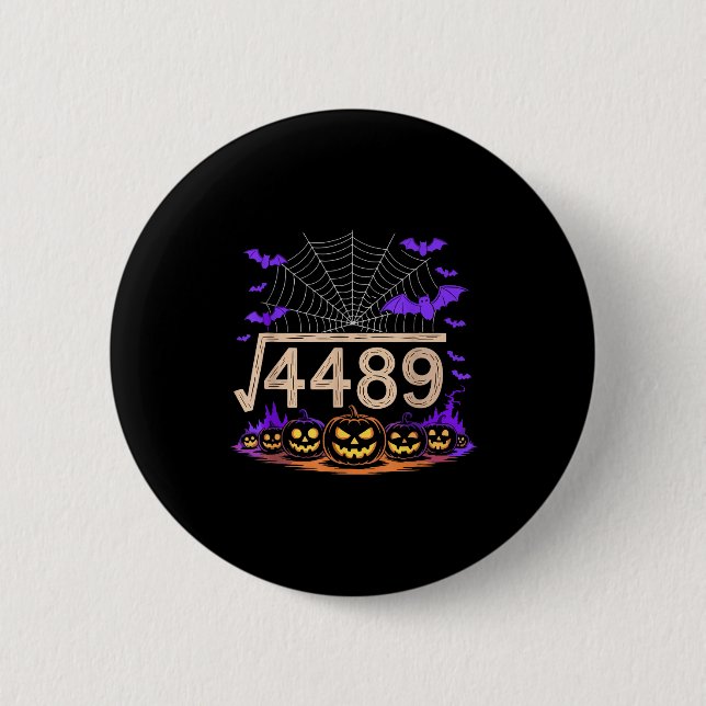 Rolig 67 Meme Matematiklärare 6 7 Halloween Kvadra Knapp (Framsida)
