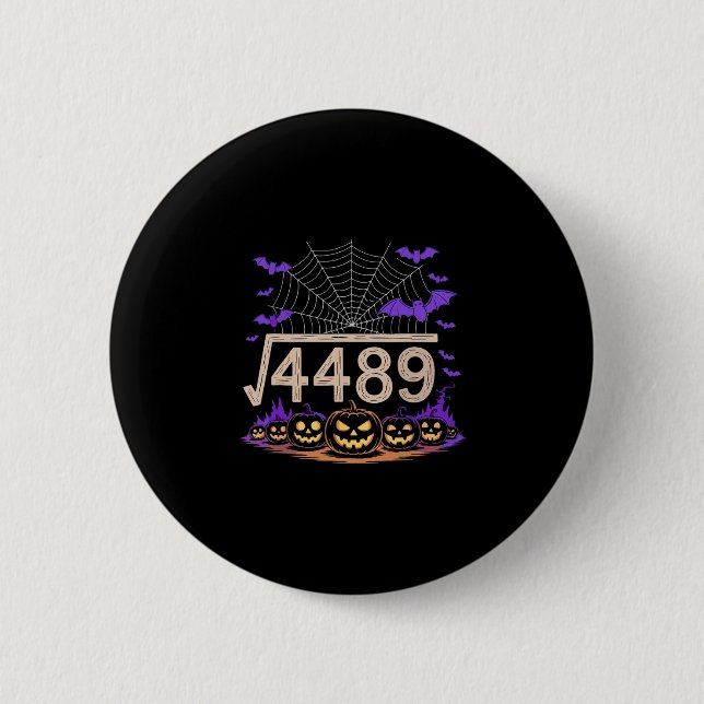 Rolig 67 Meme Matematiklärare 6 7 Halloween kvadra Knapp (Framsida)