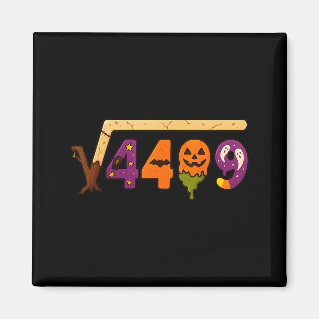 Rolig 67 Meme Matematiklärare 6 7 Halloween Kvadra Magnet (Framsidan)