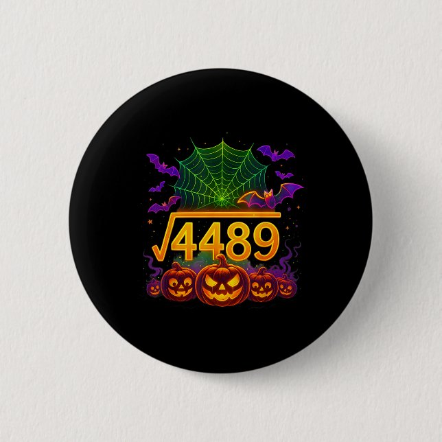 Rolig 67 Meme Math Lärare 6 7 Halloween Kvadratrot Knapp (Framsida)