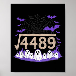 Rolig 67 Meme Math Lärare 6 7 Halloween Kvadratrot Poster