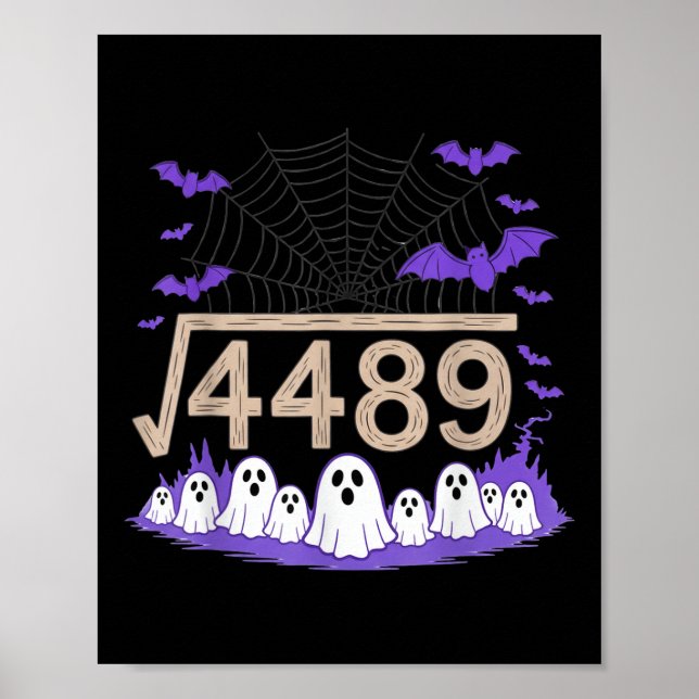 Rolig 67 Meme Math Lärare 6 7 Halloween Kvadratrot Poster (Framsidan)