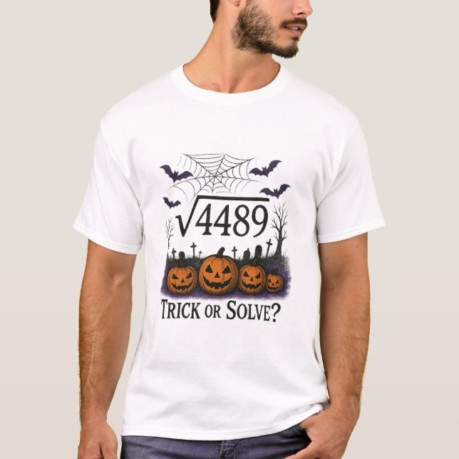Rolig 67 Meme Math Lärare 6 7 Halloween Kvadratrot T Shirt (Framsida)
