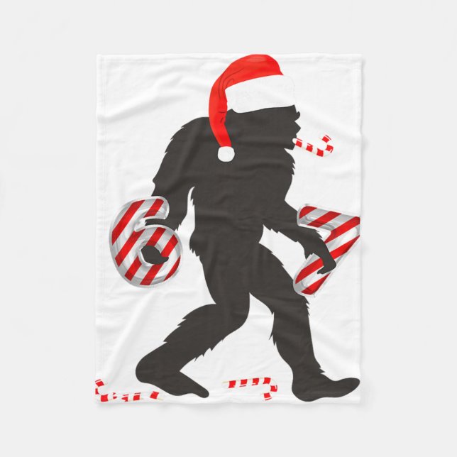 Rolig 67 Meme med Bigfoot och sockerrör jul Fleecefilt (Framsidan)
