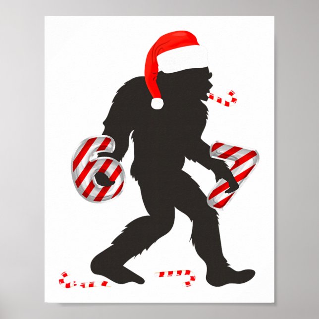 Rolig 67 meme med Bigfoot och sockerrör jul Poster (Framsidan)