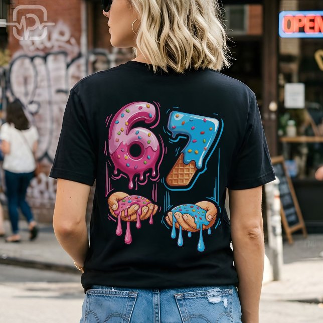 Rolig 67 Meme Munk Glassis Gen Alpha Slang T Shirt (Funny 67 Meme Donut Ice Cream Gen Alpha Slang T-Shirt)
