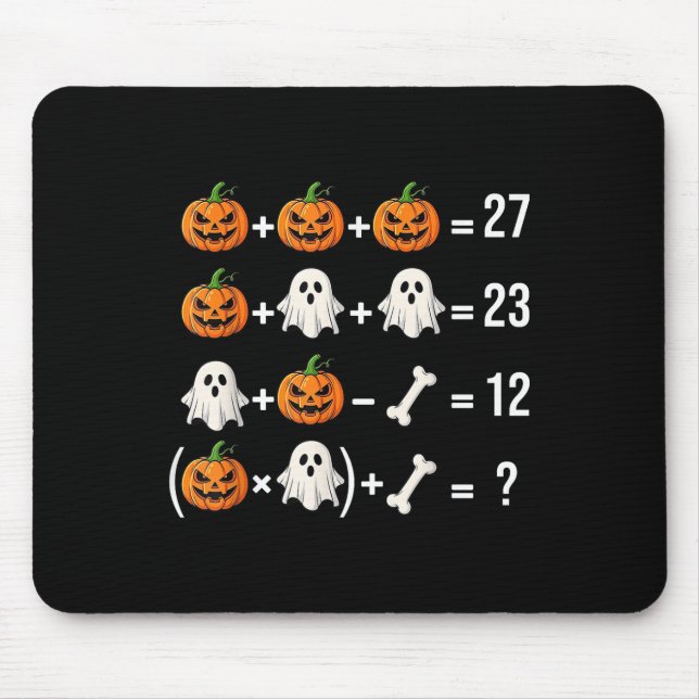 Rolig 67 Meme Pumpkin Ghost Matematiklärare Kostym Musmatta (Framsidan)