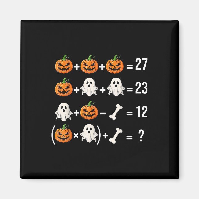Rolig 67 Meme Pumpkin Ghost Math Lärare Kostym  Magnet (Framsidan)