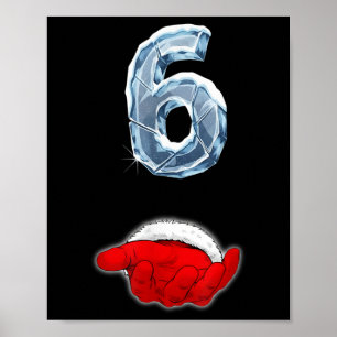 Rolig 67 Meme Santa Hand Six Ironisk Jul Kupong Poster