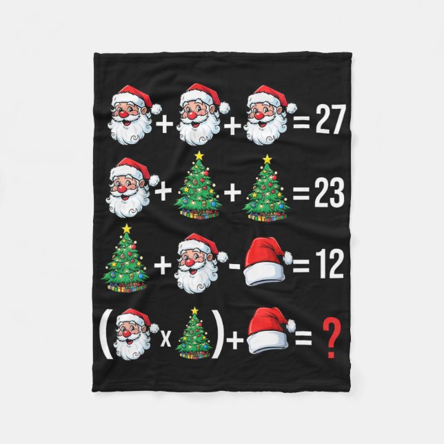 Rolig 67 Meme Santa Matematiklärare Jul Pyjamas  Fleecefilt (Framsidan)