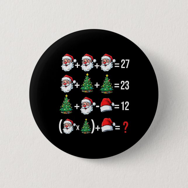 Rolig 67 Meme Santa Matematiklärare Jul Pyjamas  Knapp (Framsida)