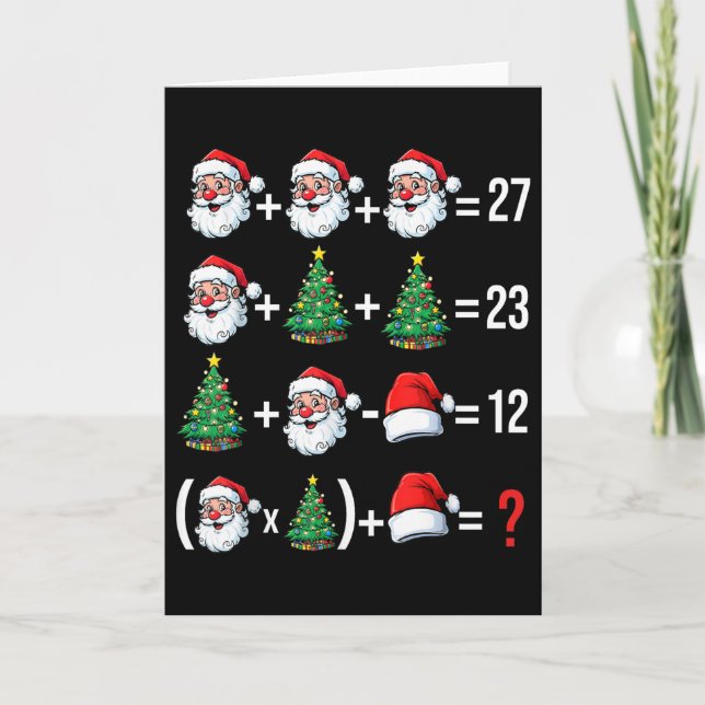Rolig 67 Meme Santa Matematiklärare Jul Pyjamas  Kort (Framsida)