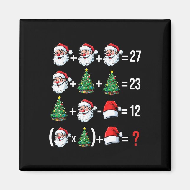 Rolig 67 Meme Santa Matematiklärare Jul Pyjamas  Magnet (Framsidan)