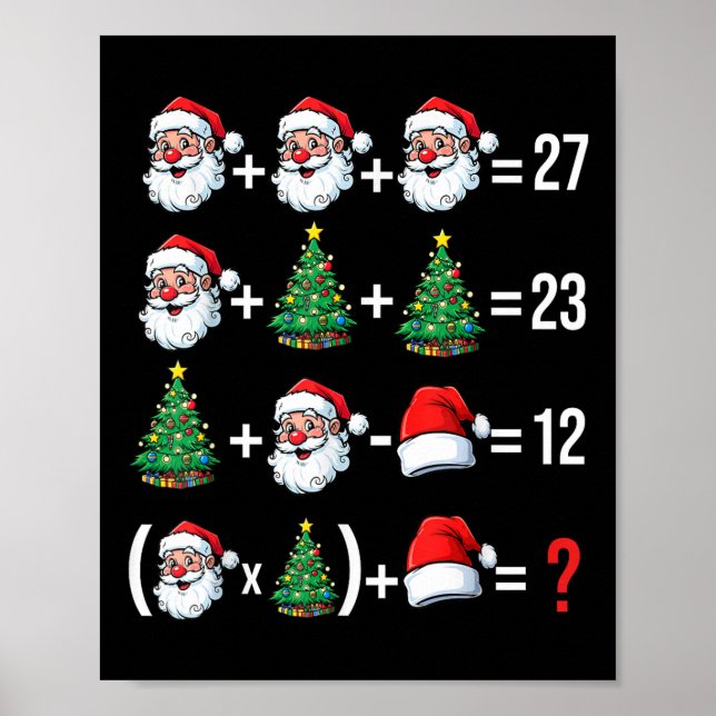 Rolig 67 Meme Santa Matematiklärare Jul Pyjamas  Poster (Framsidan)