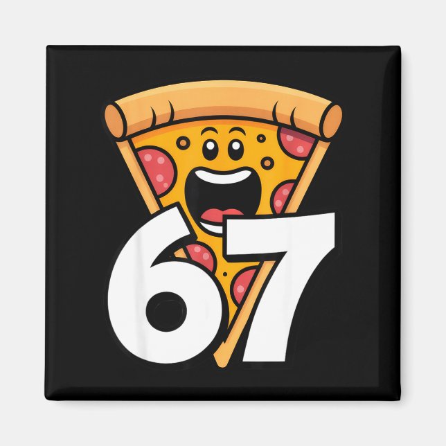 Rolig 67 Meme Sex Sju Humor Mat Zza  Magnet (Framsidan)