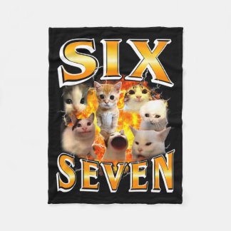 Rolig 67 Meme Sex Sju Katt Meme Rolig Bootleg Gra Fleecefilt