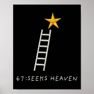 Rolig 67 Meme Sex Sju Söker Himmel Andlig Vir Poster