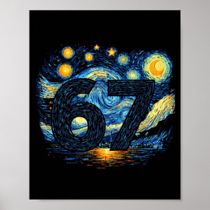Rolig 67 Meme Sex Sju Stjärnig Konst Natt Poster
