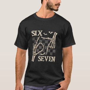 Rolig 67 Meme Skelett Hand 6 7 Halloween Tröjor S