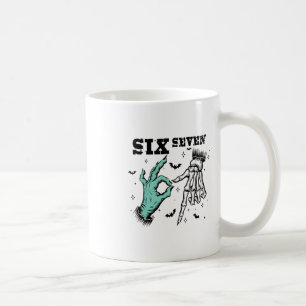 Rolig 67 Meme Skrämmande Skelett Sex Sju Gen Alpha Kaffemugg