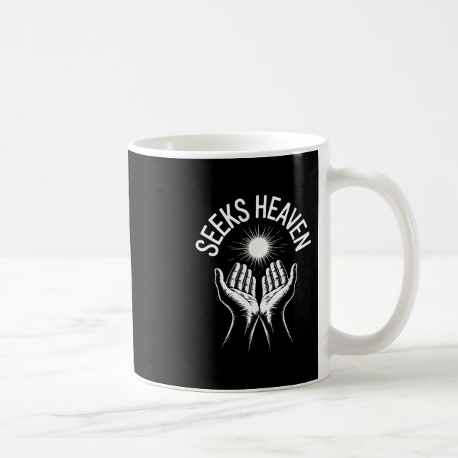 Rolig 67 meme söker himmel ironisk andlig religiös kaffemugg (Höger)