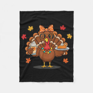 Rolig 67 Meme Thanksgiving Kalkon Med Pumpapaj Fleecefilt
