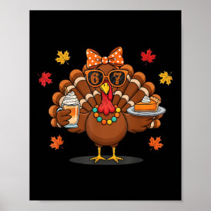 Rolig 67 Meme Thanksgiving Kalkon Med Pumpapaj Poster