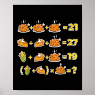 Rolig 67 Meme Thanksgiving Math Logikpussel Turkie Poster