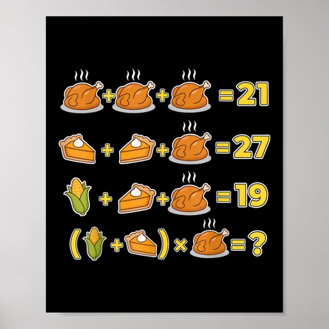 Rolig 67 Meme Thanksgiving Math Logikpussel Turkie Poster (Framsidan)