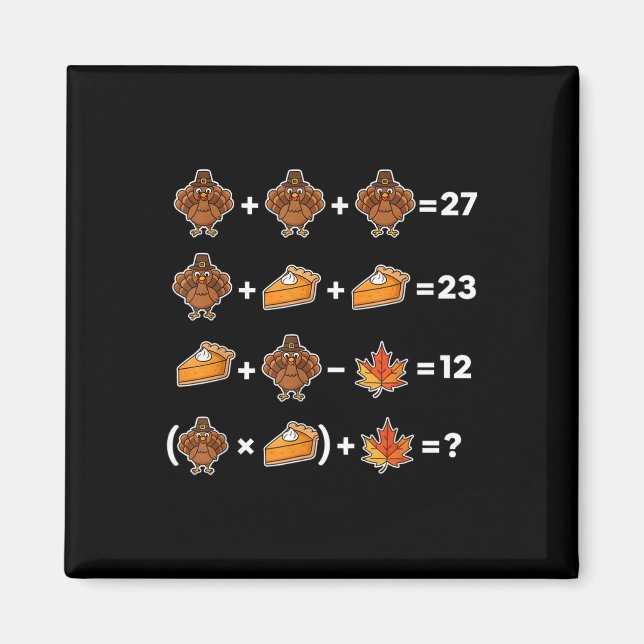 Rolig 67 Memethanksgiving Matematiklärarpussel Tur Magnet (Framsidan)