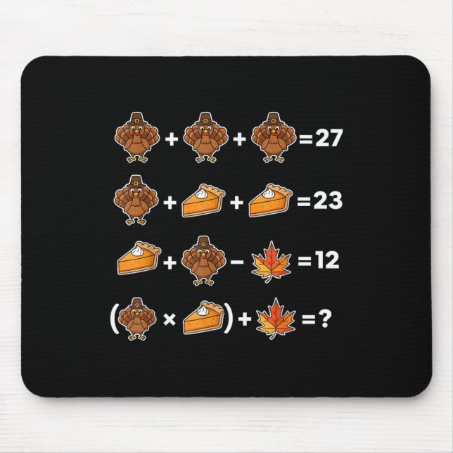 Rolig 67 Memethanksgiving Matematiklärarpussel Tur Musmatta (Framsidan)