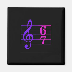 Rolig 67 Musik Meme Slang Musiklärare Humor Retro Magnet