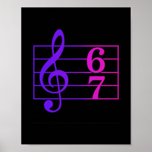 Rolig 67 Musik Meme Slang Musiklärare Humor Retro Poster