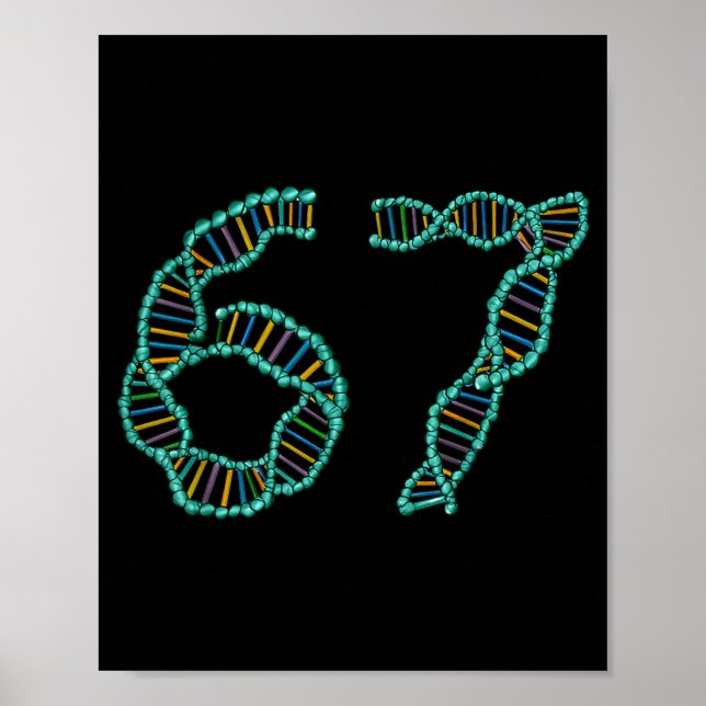 Rolig 67 Nummer Meme Dna Replikation Molekylär Vet Poster (Framsidan)