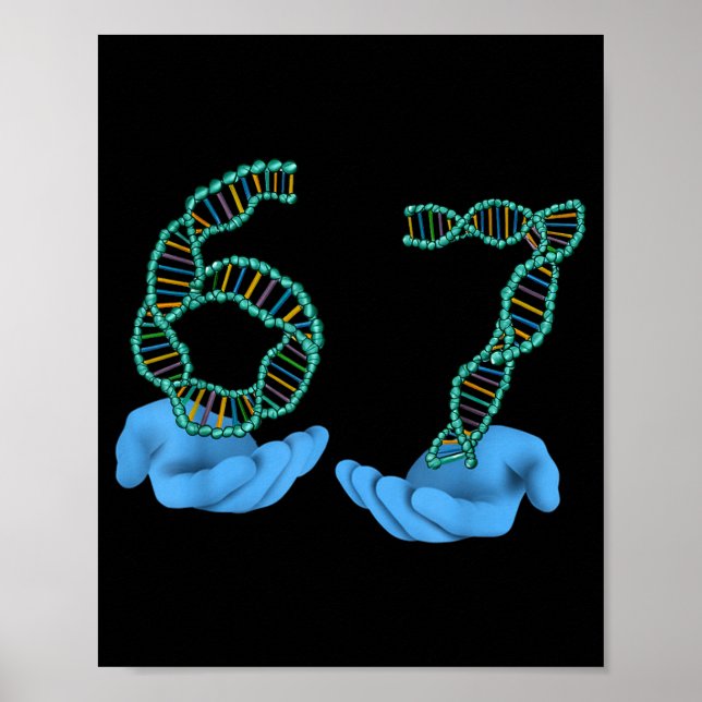 Rolig 67 Nummer Meme Dna Replikation Molekylär Vet Poster (Framsidan)