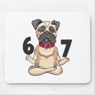 Rolig 67 Pug Hund Yoga Hand Pose Grafik Musmatta