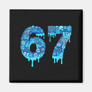 Rolig 67 Sex Sju 6 7 Glad Hanukkah Judisk Chanu Magnet