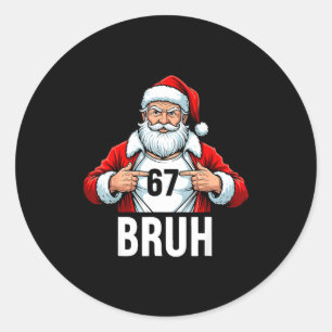 Rolig 67 Sex Sju Bruh Meme Jul Tomte Män W Runt Klistermärke