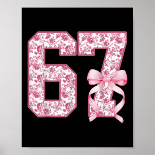 Rolig 67 Sex Sju Kokett Flickaktig Rosa Toilett Kv Poster