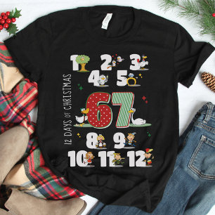 Rolig 67 Sex Sju Meme 12 dagar jul Svart T Shirt