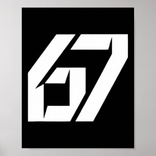 Rolig 67 Sex Sju Meme 67 Retro Vintage Nummer Poster