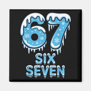 Rolig 67 Sex Sju Meme Isig Snö Vinter Jul Magnet