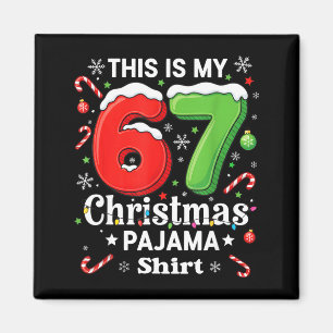Rolig 67 Sex Sju Meme Jul Pyjamas Tröja Barn Magnet