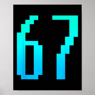 Rolig 67 Sex Sju Meme Par Matchande Retro Arca Poster